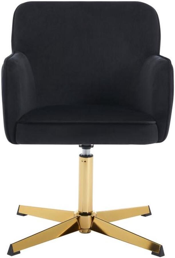 Pascal Morabito Bureaustoel Velours Zwart en goudkleurig CAPULI van L 70 cm x H 80 cm x D 70 cm