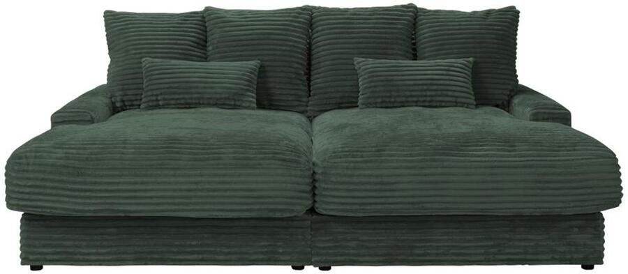 Pascal Morabito Comfortabele driezitsbank met diepe zitting van spargroen ribfluweel met brede ribbels CALAZO van - Foto 2