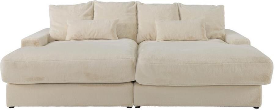 Pascal Morabito Comfortabele vierzitsbank met diepe zitting van beige kunstbont CALAZO van - Foto 2