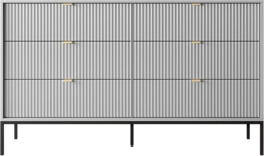 Pascal Morabito Commode met 6 lades Grijs LIOUBA van L 153.4 cm x H 90.7 cm x D 39 cm - Foto 2