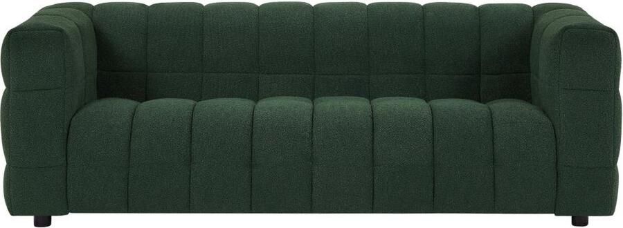 Pascal Morabito Driezitsbank van groene boucléstof LERICI van L 213 cm x H 72 cm x D 89 cm