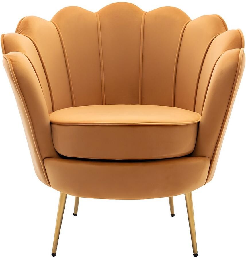 Pascal Morabito Fauteuil van fluweel DANDELION Mosterdgeel van L 78 cm x H 76.5 cm x D 75 cm - Foto 2