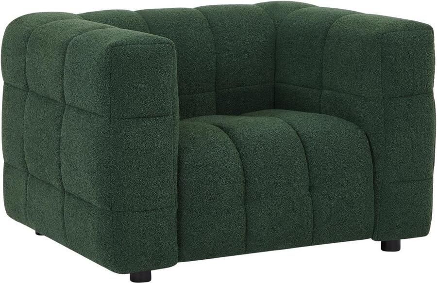Pascal Morabito Fauteuil van groene boucléstof LERICI van L 106 cm x H 72 cm x D 89 cm - Foto 2