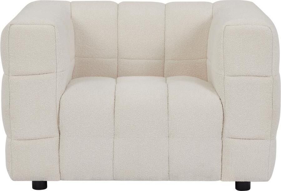 Pascal Morabito Fauteuil van ivoorwitte boucléstof LERICI van L 106 cm x H 72 cm x D 89 cm
