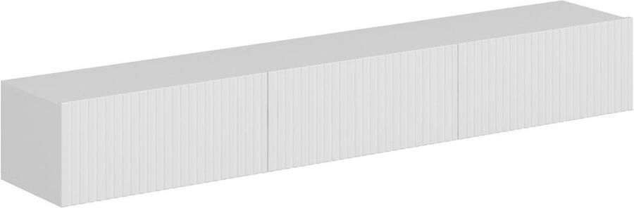Pascal Morabito Hangend tv-meubel met 3 deurtjes Wit DANTAY van L 200 cm x H 25 cm x D 32 cm