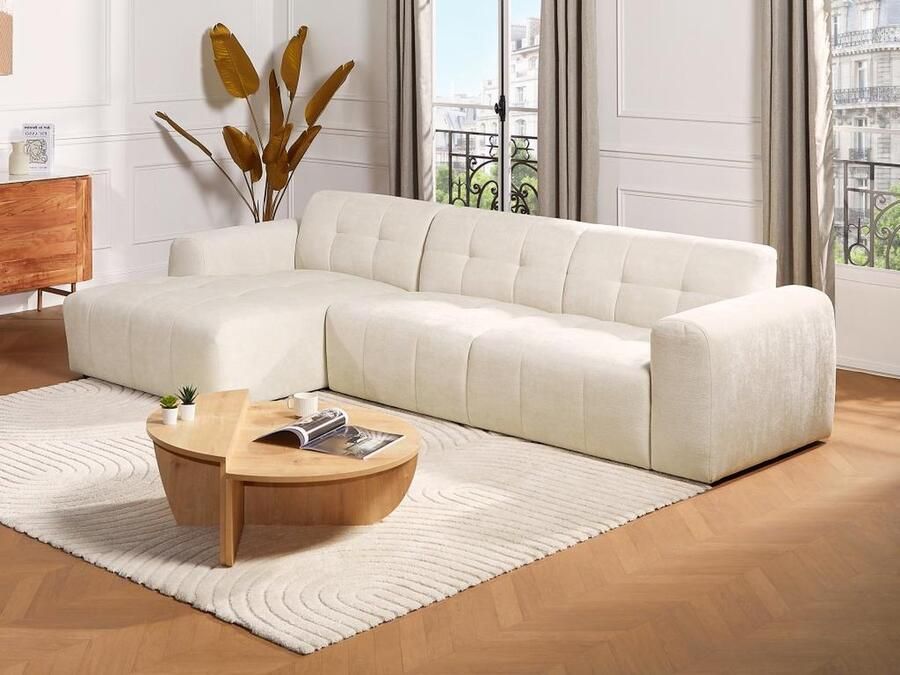 Pascal Morabito Hoekbank met hoek links van ivoorwitte stof met textuur FRISALO van L 304 cm x H 78 cm x D 160 cm - Foto 2