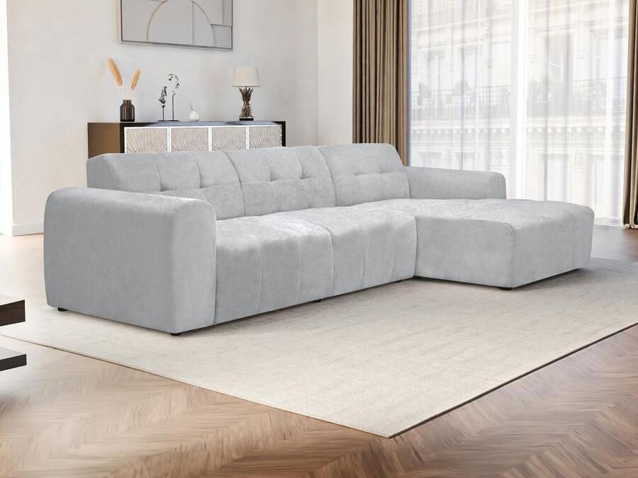 Pascal Morabito Hoekbank met hoek rechts van grijze stof met textuur FRISALO van L 304 cm x H 78 cm x D 160 cm - Foto 4