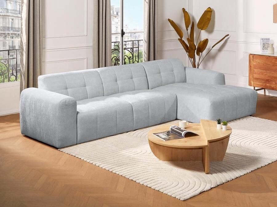 Pascal Morabito Hoekbank met hoek rechts van grijze stof met textuur FRISALO van L 304 cm x H 78 cm x D 160 cm - Foto 2