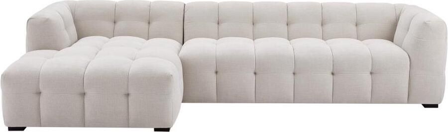 Pascal Morabito Hoekslaapbank met hoek links van gechineerde beige stof DILOME van L 314 cm x H 68 cm x D 168 cm - Foto 2