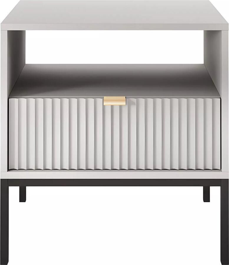 Pascal Morabito Nachtkastje 1 lade en 1 nis Grijs LIOUBA van L 54 cm x H 56 cm x D 39 cm - Foto 3