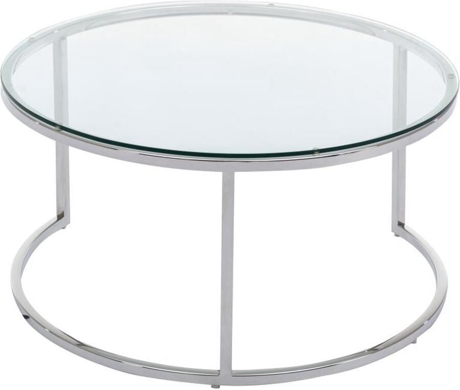 Pascal Morabito Nesttafels van gehard glas en roestvrij staal Zilver MAEVANE II van L 80 cm x H 42 cm x D 80 cm
