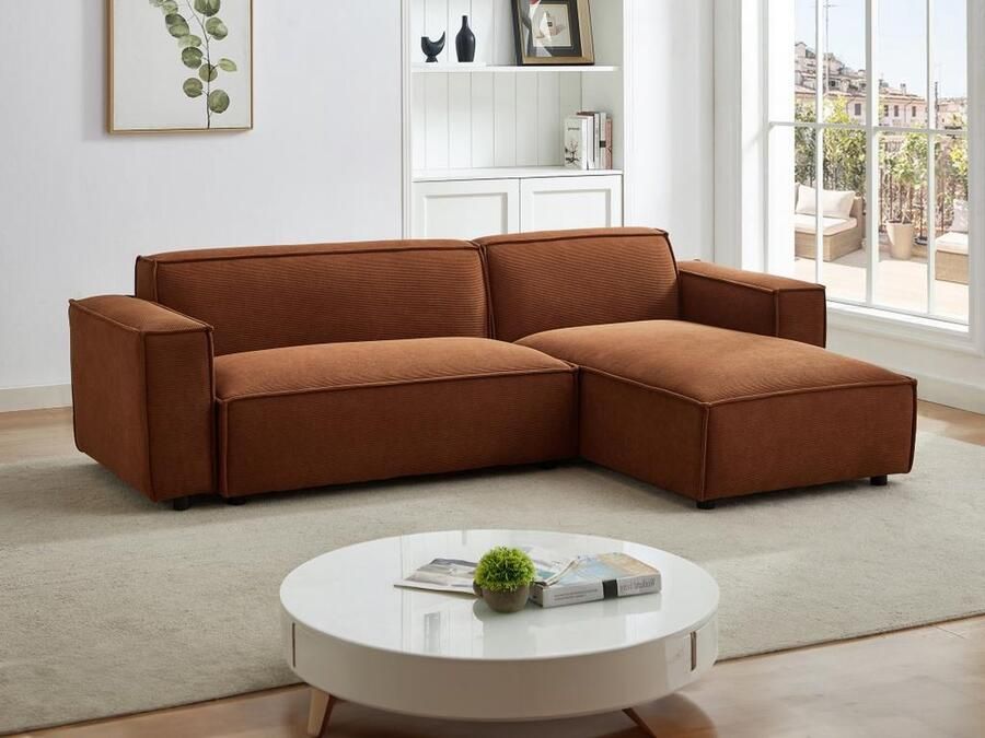 Pascal Morabito Omkeerbare hoekbank van terracottakleurig ribfluweel BORORE L 262 cm x H 74 cm x D 170 cm - Foto 2