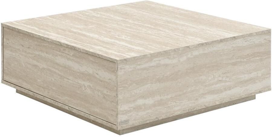 Pascal Morabito Salontafel met 2 lades van mdf Beige travertijneffect ANTRIM van