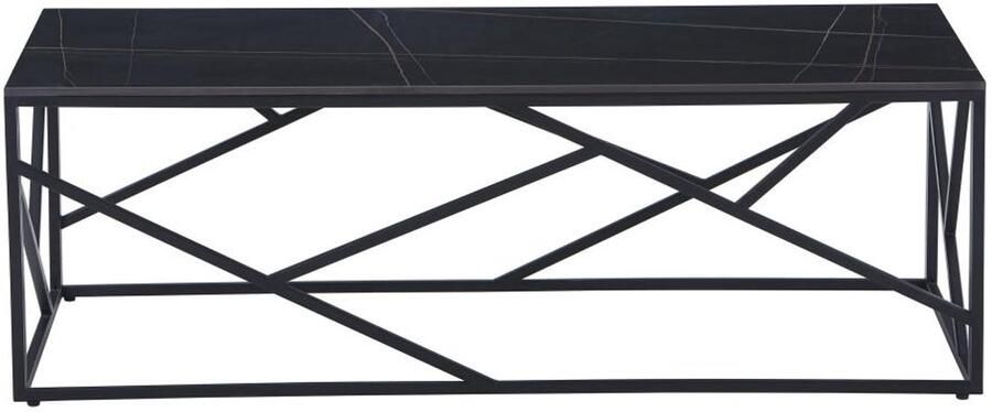 Pascal Morabito Salontafel van keramiek en metaal Zwart marmereffect MELRONE van L 120 cm x H 40.5 cm x D 60 cm