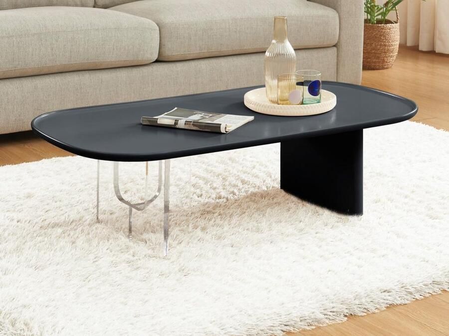 Pascal Morabito Salontafel van mdf en acryl Zwart en transparant RASIA L 120 cm x H 35 cm x D 60 cm - Foto 2