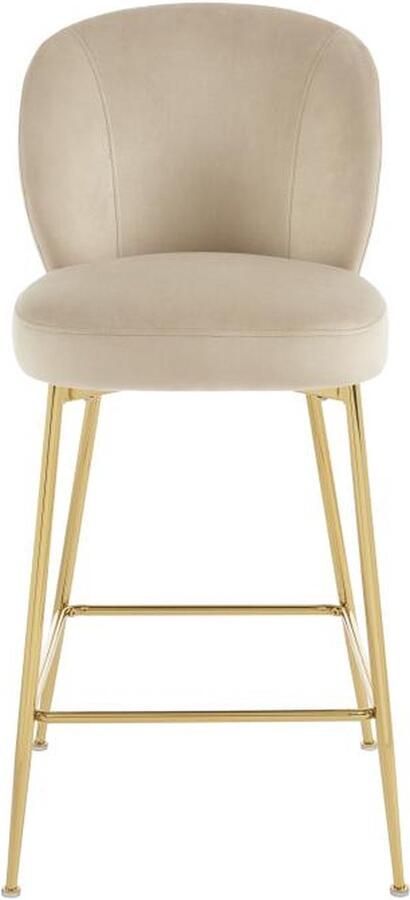 Pascal Morabito Set van 2 barkrukken van velours en goudkleurig metaal Beige POLPONA L 44 cm x H 96.5 cm x D 56 cm