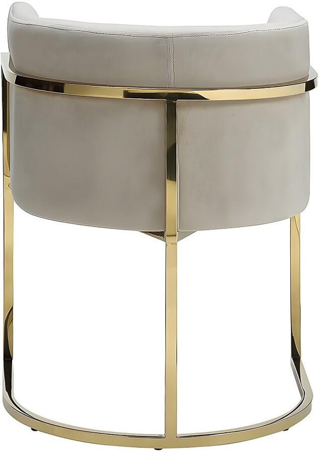 Pascal Morabito Set van 2 stoelen met armleuningen PERIA Fluweel en roestvrij staal Beige & goudkleurig van L 60 cm x H 76 cm x D 56.5 cm - Foto 5