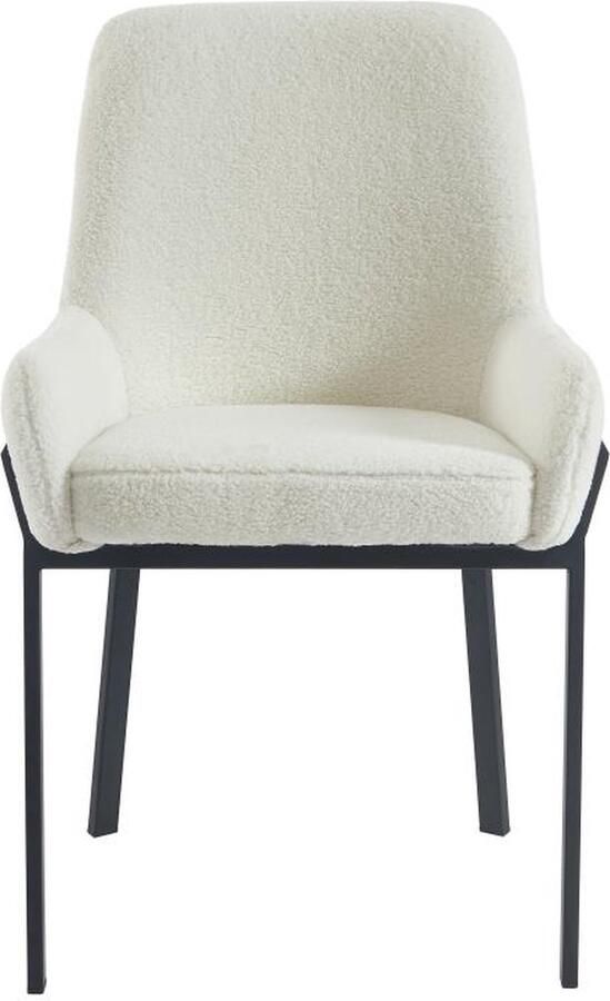 Pascal Morabito Set van 2 stoelen met armleuningen van boucléstof en metaal Wit CAROLONA van L 57 cm x H 85 cm x D 60.5 cm