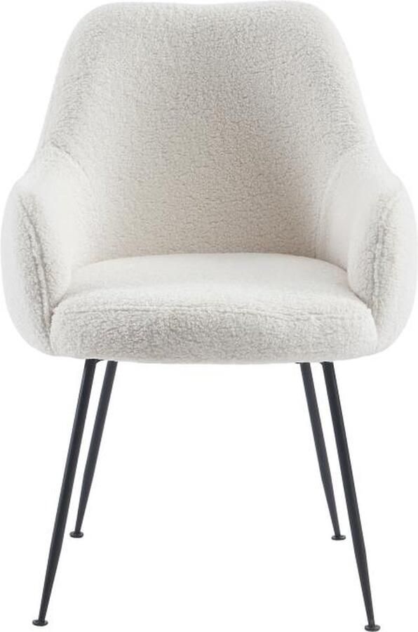 Pascal Morabito Set van 2 stoelen met armleuningen van boucléstof en metaal Wit TOYBA L 60 cm x H 81 cm x D 65.5 cm - Foto 2