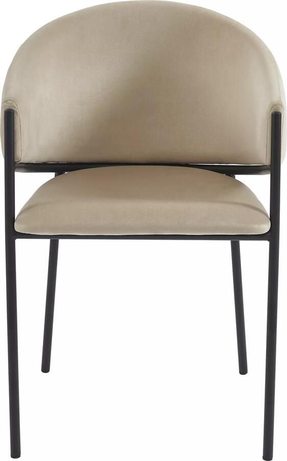 Pascal Morabito Set van 2 stoelen met armleuningen van velours en zwart metaal Beige ORDIDA van L 53 cm x H 80 cm x D 61 cm - Foto 2