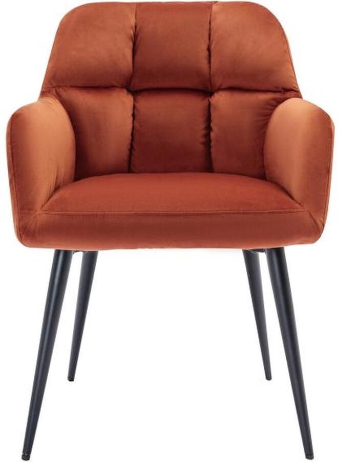 Pascal Morabito Set van 2 stoelen met armleuningen Velours en metaal Terracotta PEGA Van L 58.5 cm x H 78 cm x D 62 cm - Foto 2