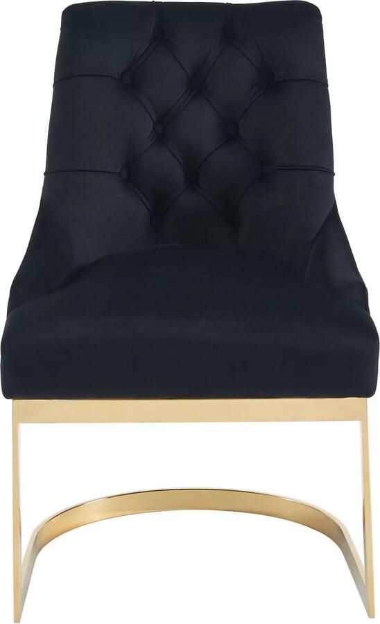 Pascal Morabito Set van 6 stoelen van velours en goudkleurig roestvrij staal Zwart PORILASO van L 59 cm x H 93 cm x D 68 cm