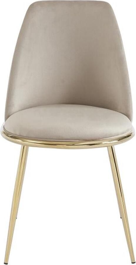 Pascal Morabito Set van 2 stoelen van velours met gouden metalen frame Beige NEBINA van L 48 cm x H 83 cm x D 54 cm - Foto 2