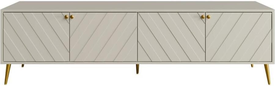 Pascal Morabito Tv-meubel met 4 deurtjes Beige TEODA van L 180 cm x H 50 cm x D 40 cm - Foto 2