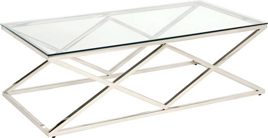 Pascal Morabito Salontafel CHARLOTTE Gehard glas en staal Chroomkleurig L 120 cm x H 40 cm x D 60 cm