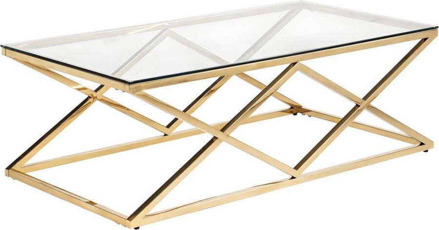 Pascal Morabito Salontafel CHARLOTTE Gehard glas en staal Goudkleurig van L 120 cm x H 40 cm x D 60 cm - Foto 2