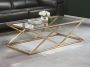 Pascal Morabito Salontafel CHARLOTTE Gehard glas en staal Goudkleurig van L 120 cm x H 40 cm x D 60 cm - Thumbnail 1