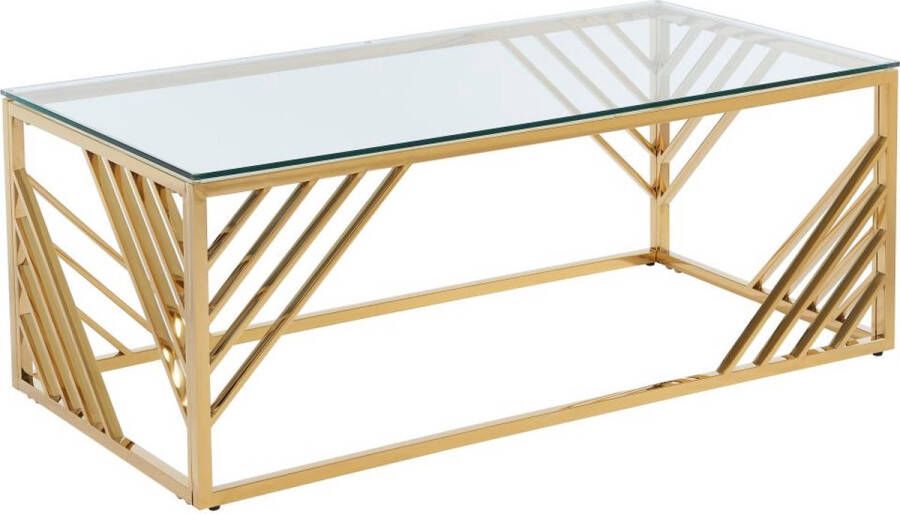 Pascal Morabito Salontafel van gehard glas en roestvrij staal Goud SIMATO van L 120 cm x H 45 cm x D 60 cm - Foto 1