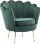 Pascal Morabito Schelpvormige fauteuil van spargroen velours DANDELION van L 78 cm x H 76.5 cm x D 75 cm - Thumbnail 2