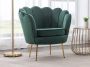 Pascal Morabito Schelpvormige fauteuil van spargroen velours DANDELION van L 78 cm x H 76.5 cm x D 75 cm - Thumbnail 1