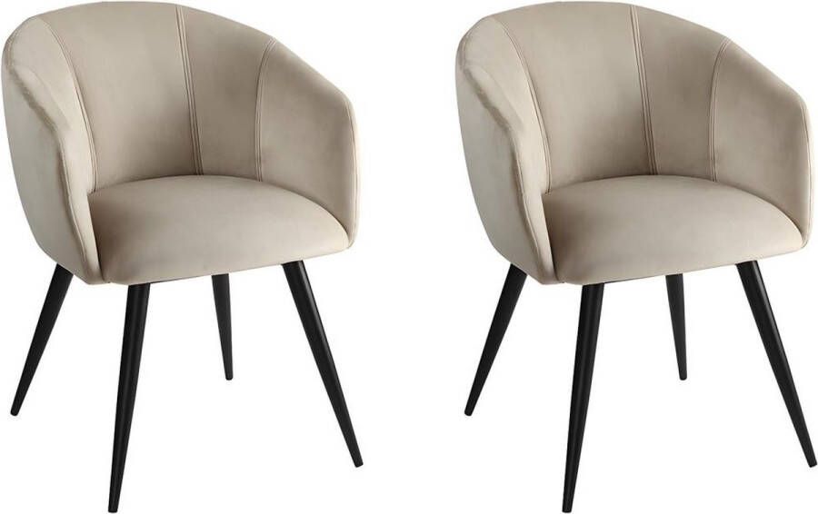 Pascal Morabito Set van 2 stoelen VADIM Fluweel en metaal Beige van L 60.5 cm x H 81 cm x D 64 cm