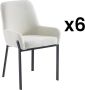 Pascal Morabito Set van 6 stoelen met armleuningen van boucléstof en metaal Wit CAROLONA van L 57 cm x H 85 cm x D 60.5 cm - Thumbnail 1