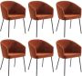 Pascal Morabito Set van 6 stoelen met armleuningen van stof en metaal Terracotta MADIALI L 56.5 cm x H 79 cm x D 58.5 cm - Thumbnail 1