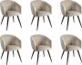 Pascal Morabito Set van 6 stoelen VADIM Fluweel en metaal Beige van L 60.5 cm x H 81 cm x D 64 cm - Thumbnail 2