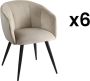 Pascal Morabito Set van 6 stoelen VADIM Fluweel en metaal Beige van L 60.5 cm x H 81 cm x D 64 cm - Thumbnail 1