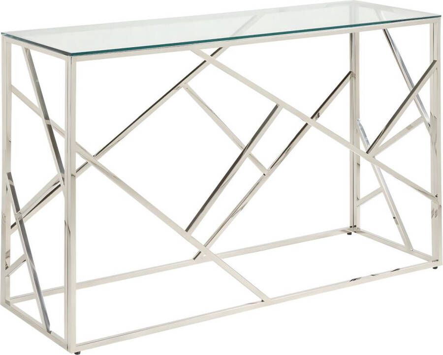 Pascal Morabito Sidetable ATHENA Gehard glas en staal Chroomkleurig van L 120 cm x H 78 cm x D 40 cm - Foto 3