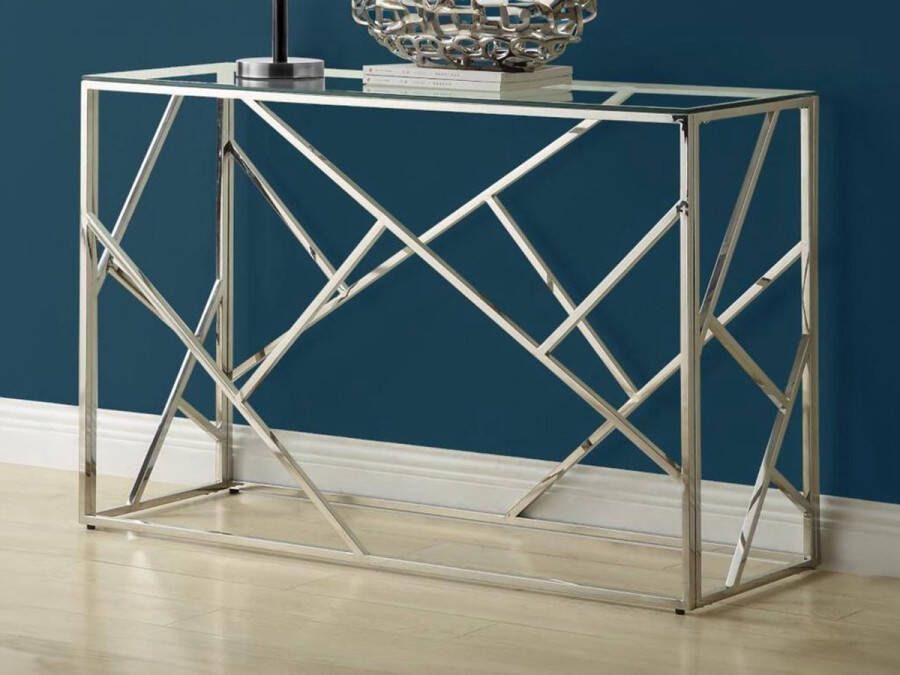 Pascal Morabito Sidetable ATHENA Gehard glas en staal Chroomkleurig van L 120 cm x H 78 cm x D 40 cm - Foto 2