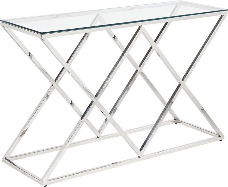 Pascal Morabito Sidetable CHARLOTTE Gehard glas en staal Chroomkleurig van L 120 cm x H 78 cm x D 40 cm - Foto 2