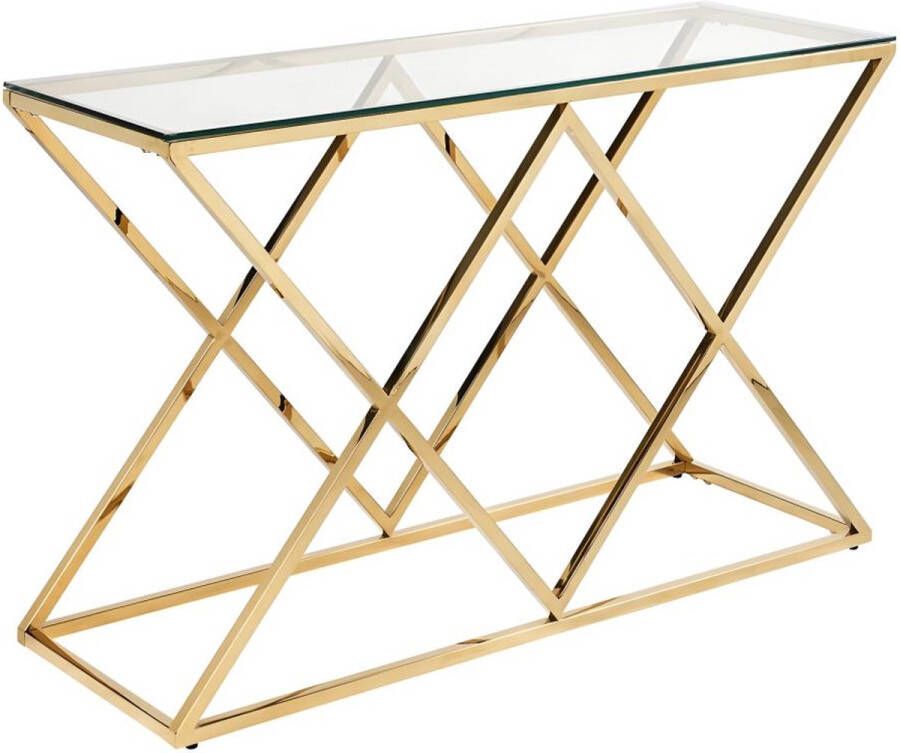 Pascal Morabito Sidetable CHARLOTTE Gehard glas en staal Goudkleurig van L 120 cm x H 78 cm x D 40 cm - Foto 2