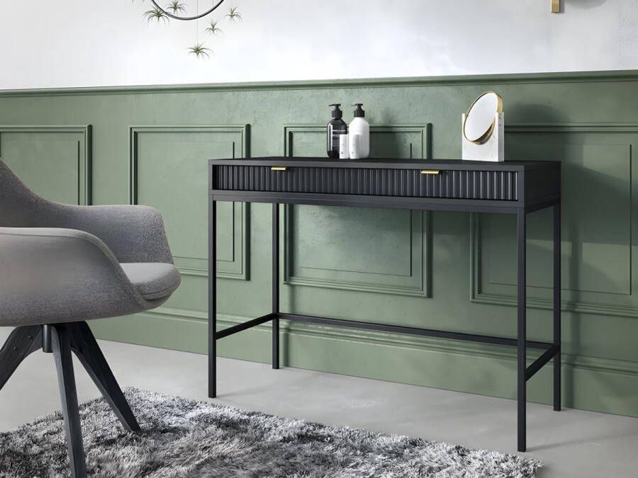 Pascal Morabito Sidetable met 2 lades Zwart LIOUBA van L 104 cm x H 78 cm x D 50 cm