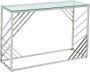 Pascal Morabito Sidetable van gehard glas en roestvrij staal Chroom SIMATO van L 120 cm x H 78 cm x D 40 cm - Thumbnail 1