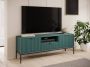 Pascal Morabito Tv-meubel met 2 deuren 1 lade en 1 nis Groen LIOUBA van L 154 cm x H 56 cm x D 39 cm - Thumbnail 2