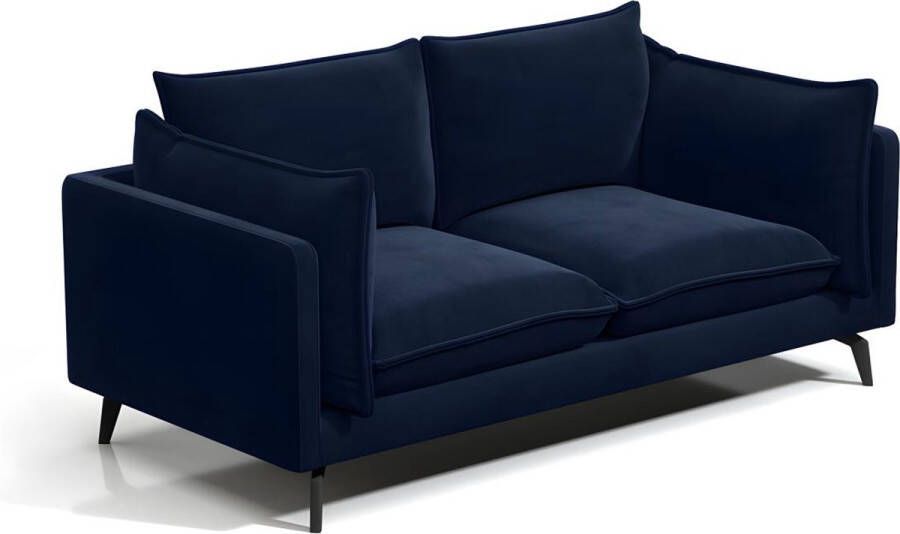 Pascal Morabito Tweezitsbank KESTREL van velours Nachtblauw van L 179 cm x H 85 cm x D 87 cm