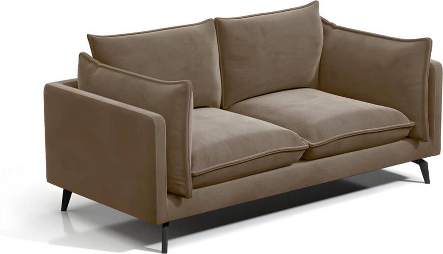 Pascal Morabito Tweezitsbank van fluweel KESTREL Beige van L 179 cm x H 85 cm x D 87 cm