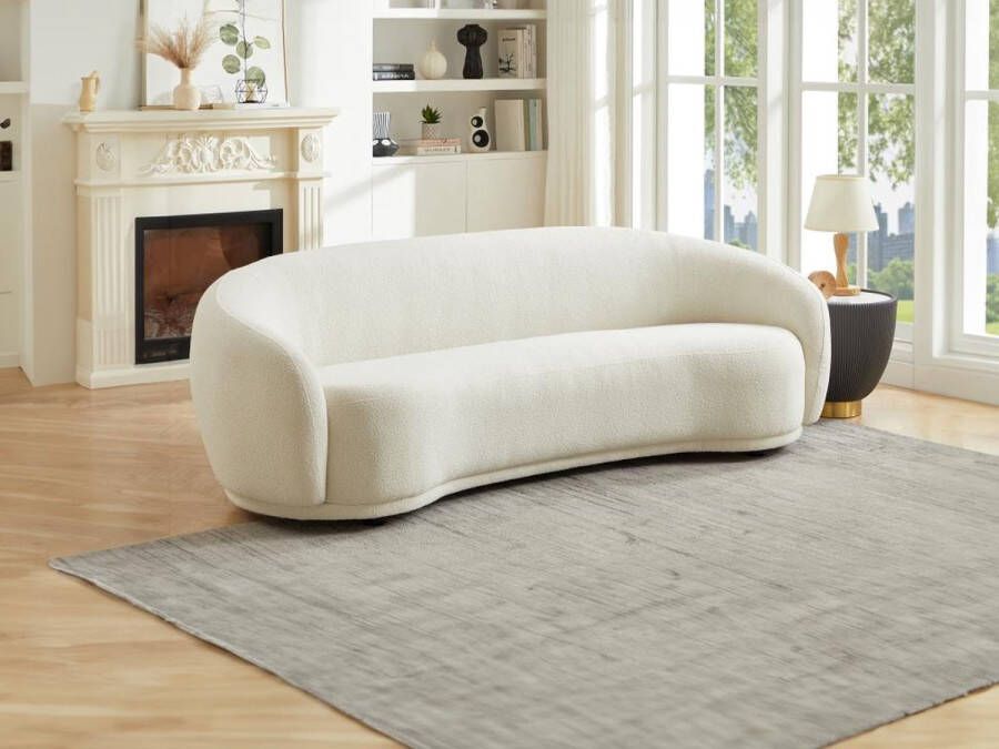 Pascal Morabito Zitbank met 3 plaatsen en bekleding in beige boucléstof – BOVANA van L 227 cm x H 71 cm x D 88 cm