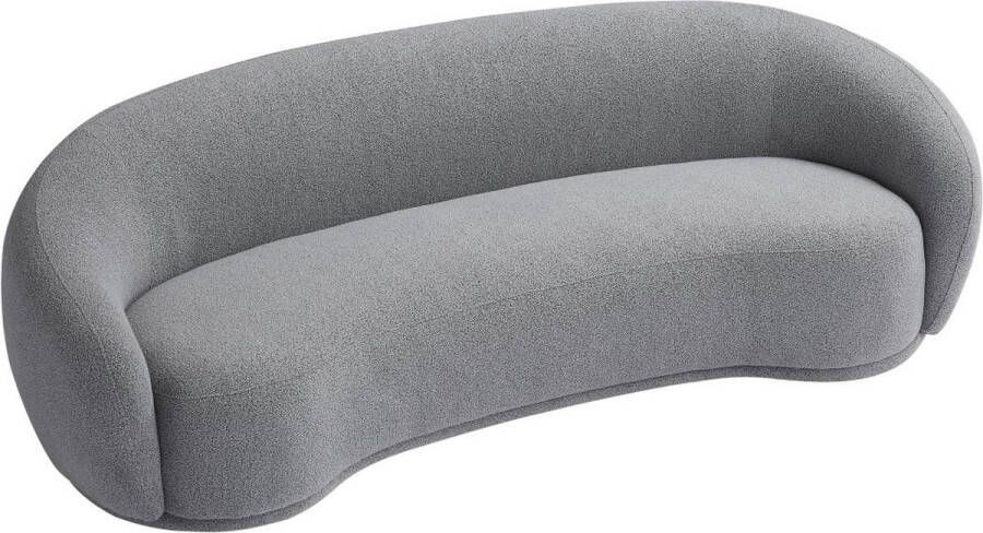 Pascal Morabito Zitbank met 3 plaatsen en bekleding in grijze boucléstof – BOVANA van L 227 cm x H 71 cm x D 88 cm